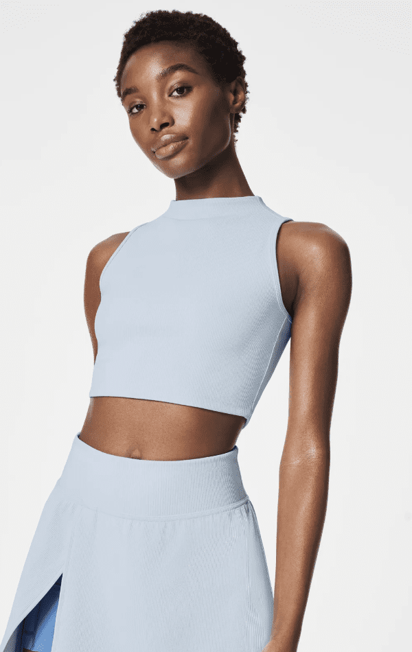 SPANX Contour Rib Mock Neck Crop Top - Behind the Glass
